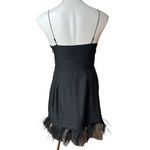 Juicy Couture Feather Hem Black Silk Dress, Sz 2 Photo 2