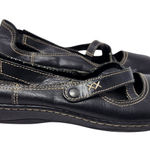 Boc Born Concept Black Leather Strappy Slip On Flats Mary Jane Shoes Size 7.5M Photo 0