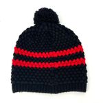 47 Brand  Trail Blazer Black and Red Striped Knit Pom Women’s  Beanie Photo 2