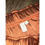 Joie Satin  Burnt Orange Wide Leg Capri Belt L wide leg spring contemporary boho Photo 2