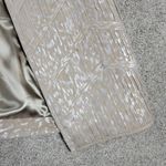 Pamela McCoy Leather‎ Jacket Womens M Cream Silver Animal Print Banded Longline Size M Photo 11