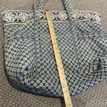 Vera Bradley  Bag Villager Blue Yellow Large Shoulder Paisley Geometric Design Photo 3