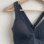 Athleta Black Be Bold V Neck Criss Cross Wrap Back Athletic Workout Sports Bra Photo 3
