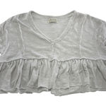 Urban Outfitters Shirt Womens Medium Ruffle Peplum Textured Short Sleeve Top Photo 0