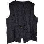 J.Crew  Cutaway vest top in linen‎ Black CI544 14 NWT Sleeveless Button Front Photo 1