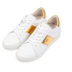 Joyasol paisley sneakers in gold/white 39 White Size 13 Photo 0