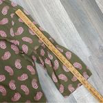 New York & Company Paisley Bell Sleeve Bow Back Blouse Shirt Olive Green Large Green Photo 14