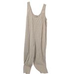 Marine layer Linen Blend Striped Wide Leg Jumpsuit Tan White Button Front Medium Photo 2