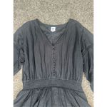 Aerie  Rock 'N' Ruffle Mini Dress Black Long Sleeve Boho Smocked Lace Size XL Photo 5