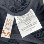 Becca  Swimsuit Size Large One Piece Black Crochet NWT Plunge V-Neck Color Play Photo 4