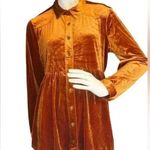 Umgee velvet button down swing hem shirt/dress Top Burnt Orange size M. Photo 0