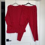 Liz Claiborne women’s polyester pajama 2pc red color L sz set Photo 0