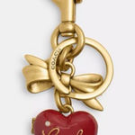 Coach Bow Heart Locket Bag Charm Keychain Photo 0