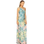 Hemant and Nandita NEW One Shoulder Long Dress in Blue Yellow Mix Photo 1