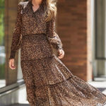 Boston Proper Cheetah dress  Modest animal print dress • maxi length • Photo 0