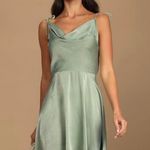 Lulus Sage  Homecoming Satin Dress Photo 0