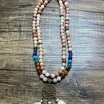 7 Chakra Gemstone Beaded Necklace with Dreamcatcher Pendant & Tassels – 20” Photo 1