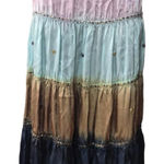 Derek Heart Pink and Blue Tie-Dye Midi Skirt with Sequins Size Large Photo 0