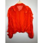 Maeve Women's Size M Orange Ruffled Button Down Blouse EUC Photo 4