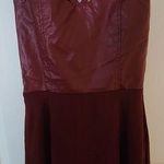 The Clothing Company New With Tags Women's  Burgundy Faux Leather Dress Small Photo 0