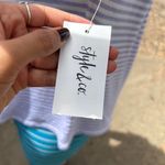 Style & Co Lilac and White stripe Burnout Tee Shirt sz XXL Purple Photo 1