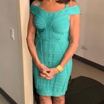 Herve Leger Connie viscose-blend dress in aqua jade size S small Photo 5