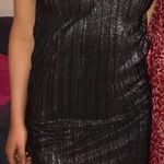 Lizard Thicket Black Metallic Dress Photo 0