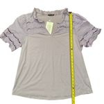 Bloomchic Purple Lilac Eyelet V Neck Shirt Size 12 Photo 3