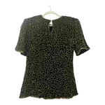 Laurence Kazar Vintage 80s Beaded Silk Top Size Small Black Gold Stretch Photo 2