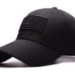 Black American Flag Embroidered Low Profile Baseball Cap US Flag Hat Adjustable Photo 0