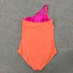 Lands' End Coverage Tummy Control One Shoulder One Piece Swimsuit Pink Orange M Photo 3