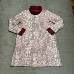 Anthropologie Maeve Red Cream Aqua Blue Suma Turtleneck Knit Sweater Dress Photo 3