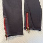 Black Skinny Jeans with Red Zipper Accents Size 27 Photo 3