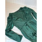 Lulus NWOT  Endearing Elegance Emerald Green Satin Long Sleeve Maxi Dress Size M Photo 6