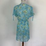 Oscar de la Renta  Robe Small Blue Sheer Short Sleeve‎ Luxury Designer NWT Photo 3