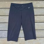 Nike Y2K Black Dri-Fit Capri Leggings w/ Embroidered White Logo Photo 0