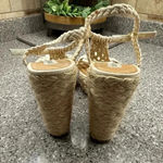 Steve Madden  P-Rise Braided Woven Strap wedge sandal in with 4 1/2” wedge size 9 Photo 2