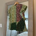Derek Lam  10 Crosby Green And Pink Cheetah Print Ruffle Blouse Size 4 Small Photo 1