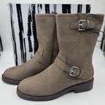 Dv By Dolce Vita Women Side Zip Buckle Moto Bike Boot Dark Taupe Size 8 Photo 0