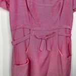 David Meister Pink Sheath Dress Women Sz 6 Short Sleeve Square Neck Feminine Photo 4