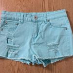 Refuge B6 Womens Stretchy Distressed Cut Off Shorts Pastel Blue size 6 Photo 0