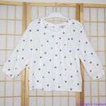 Madewell NEW‎  Embroidered Lightspun Wide-Neck Cuffed-Sleeve Top, XS Photo 3