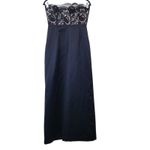 Ann Taylor  Black Lace Satin Gown Strapless Long Dress Photo 3