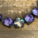 Steve Madden  chunky silver tone purple crystal choker tennis necklace Photo 3