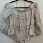 Rails  S Lauren White Coin Plaid Off-Shoulder Shirt Photo 0