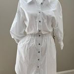 Bailey 44 Phoebe White Button-Down Mini Dress with pockets cotton elastic waist Photo 0