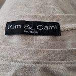 Kim And Cami  lace bottom tank top, Size M, heathered tan with cream lace Photo 1