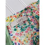 Loft NWOT  Ruffle Strap Midi Dress Green Pink Floral Summer Boho Silk Size 6 Photo 6