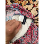 Ralph Lauren  Paisley Tankini Top Blue Red Lace-Up Strapless Swim Size M Photo 1