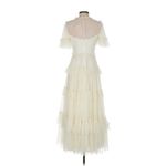 NWT Ivy City Co Whimsical Gown in White Embroidered Tulle Ruffled Maxi Dress S Photo 3